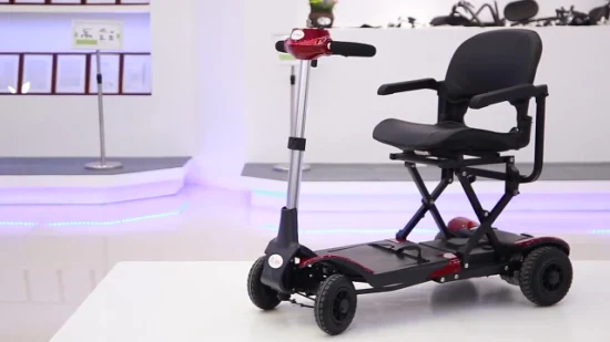 Nuovo scooter elettrico per mobilità a quattro ruote portatile con batteria al litio pieghevole da 270 W per anziani con disabilità